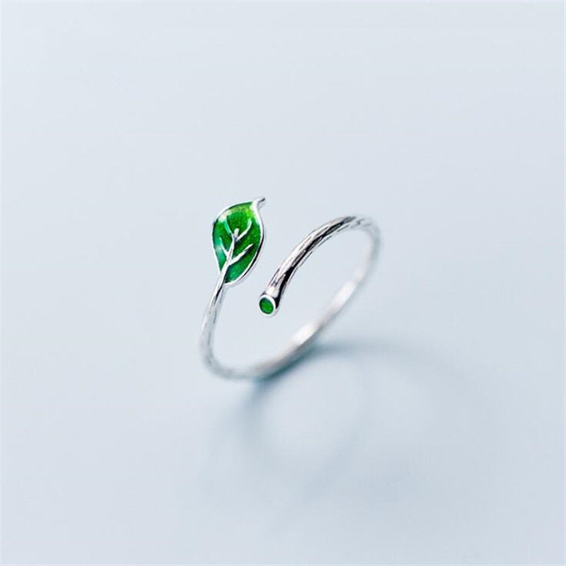 Green Leaf | 925 Sterling Silver Ring