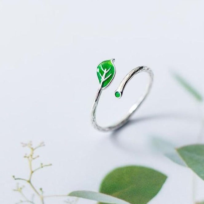 Green Leaf | 925 Sterling Silver Ring | Women Ring | Women Jewelry