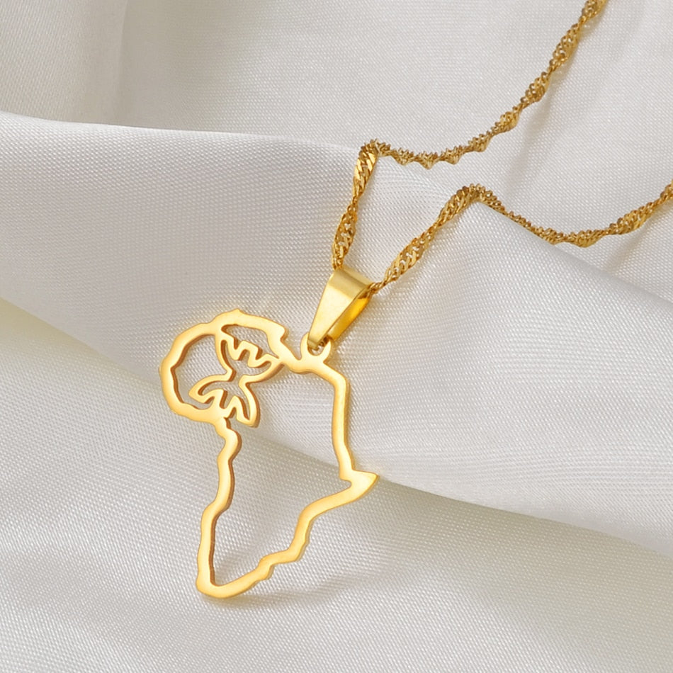 Amazigh Pride Necklaces | ⴰⵎⴰⵣⵉⴳⵀ Pⵔⵉⴷⴻ | Africa map berbers pendant necklaces