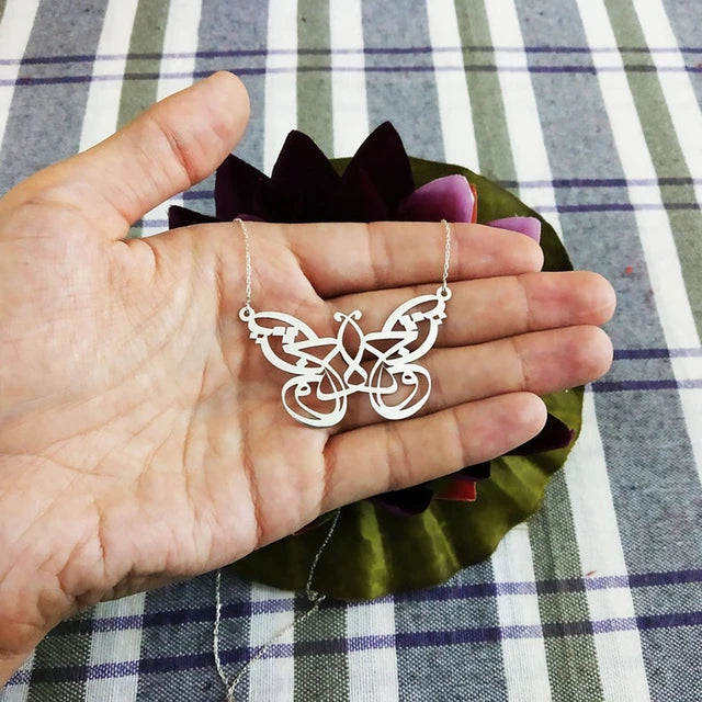 Arabic Calligraphy Necklace in Butterfly Shape