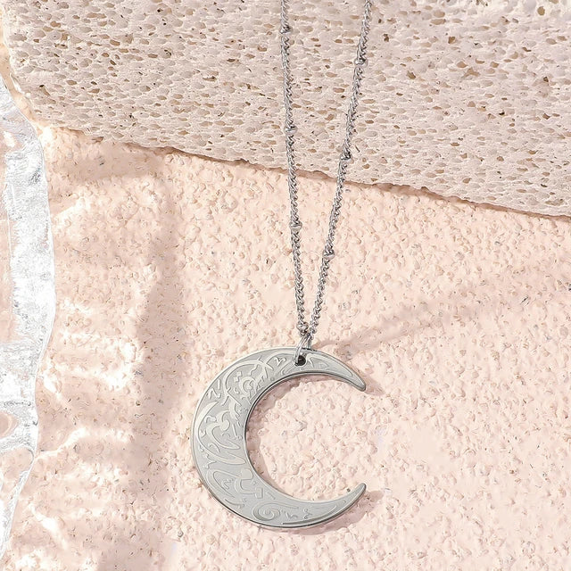 Arabic Religious Moon Pendant Necklace