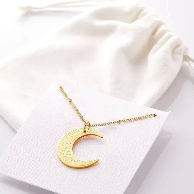 Arabic Religious Moon Pendant Necklace