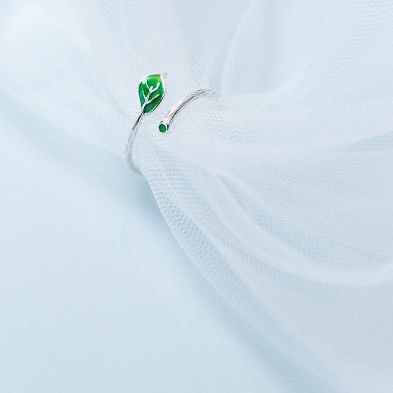 Green Leaf | 925 Sterling Silver Ring