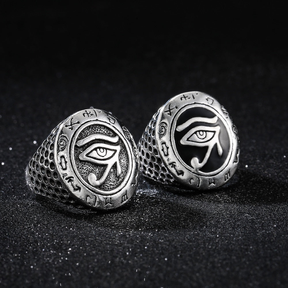 Plated Eye of Horus Ring | Zinc Alloy