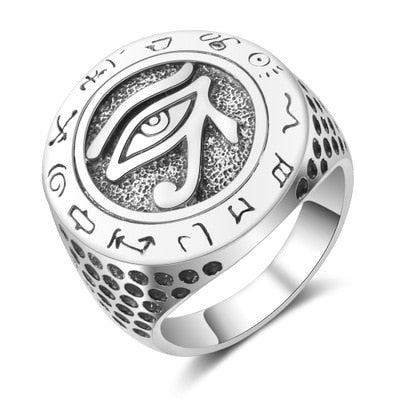 Plated Eye of Horus Ring | Zinc Alloy