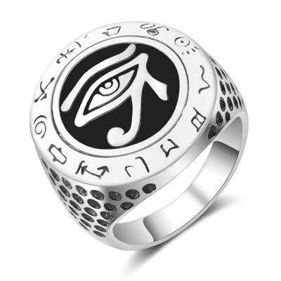 Plated Eye of Horus Ring | Zinc Alloy