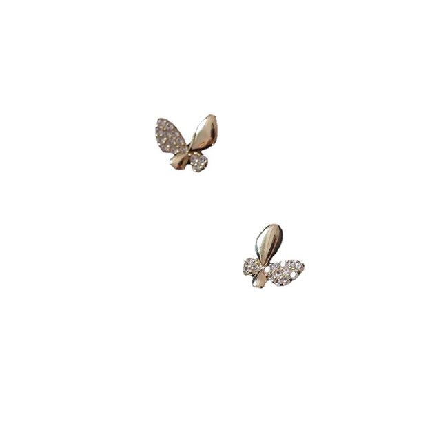 Crystal Zircon Butterfly Earrings - Silver 925