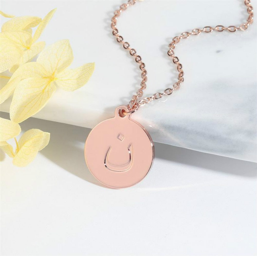 Deep Engrave Arabic Letters Necklaces